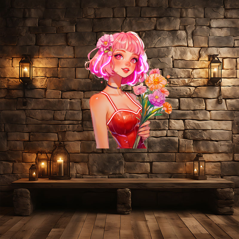 Art Painting Girls Japanese Anime LED neon sign product image