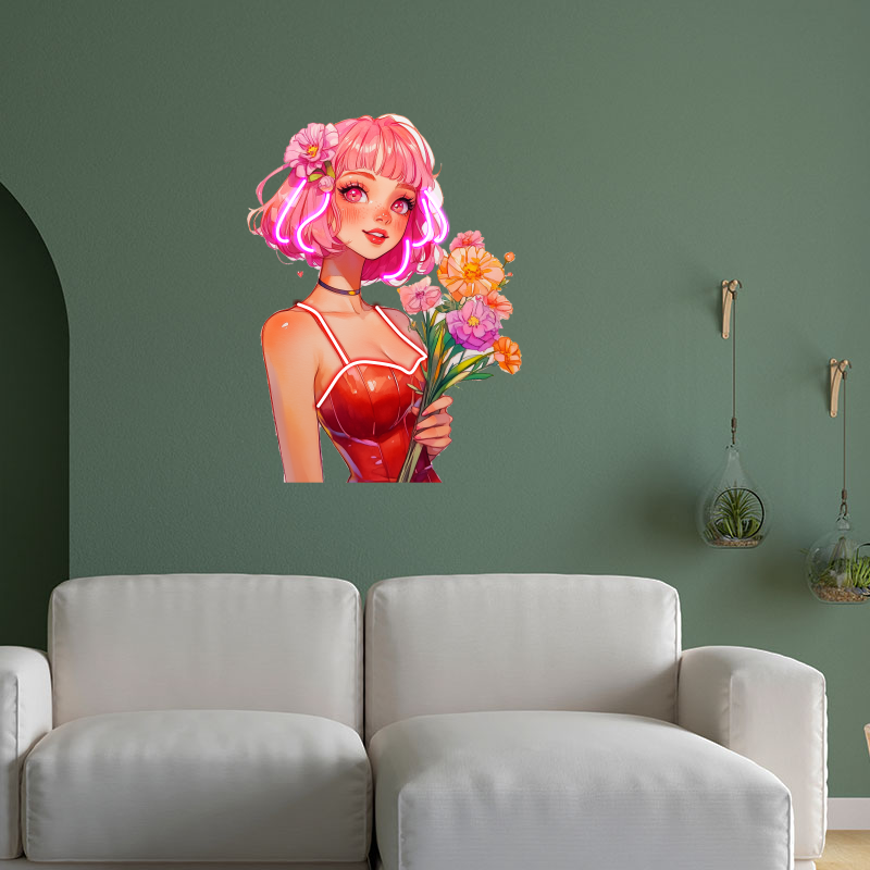 Art Painting Girls Japanese Anime LED neon sign product image