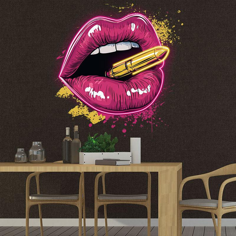 Red Lips Lights - Contains Bullet LED neon sign product image