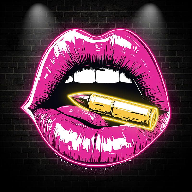 Red Lips - Contains Bullet Design LED neon sign by NeonCS