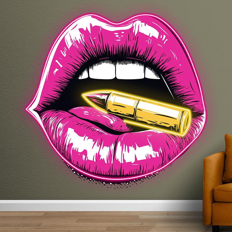 Red Lips - Contains Bullet Design LED neon sign product image