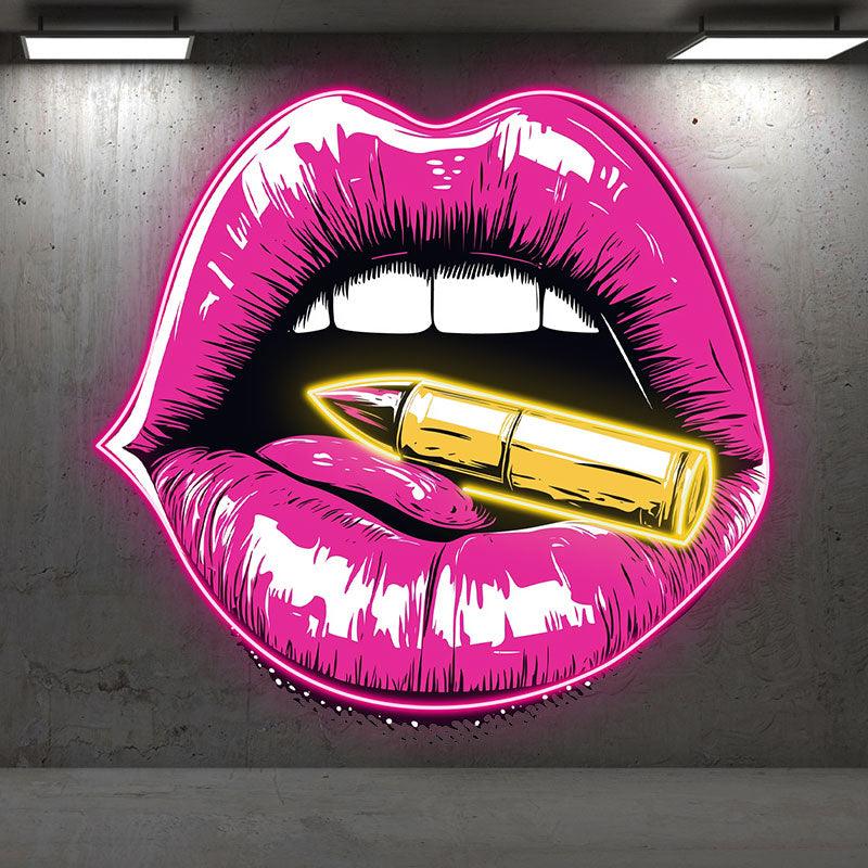 Red Lips - Contains Bullet Design LED neon sign product image
