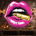 Red Lips - Contains Bullet Design LED neon sign product image