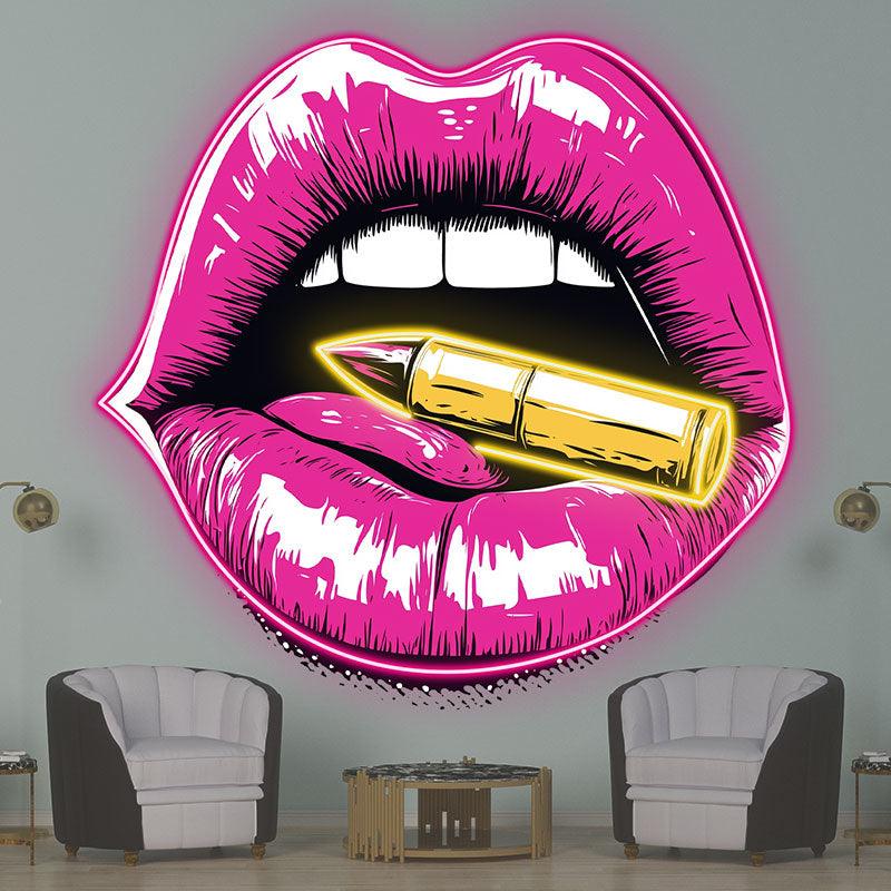Red Lips - Contains Bullet Design LED neon sign product image