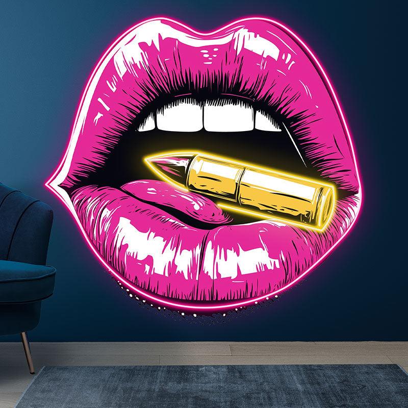 Red Lips - Contains Bullet Design LED neon sign product image