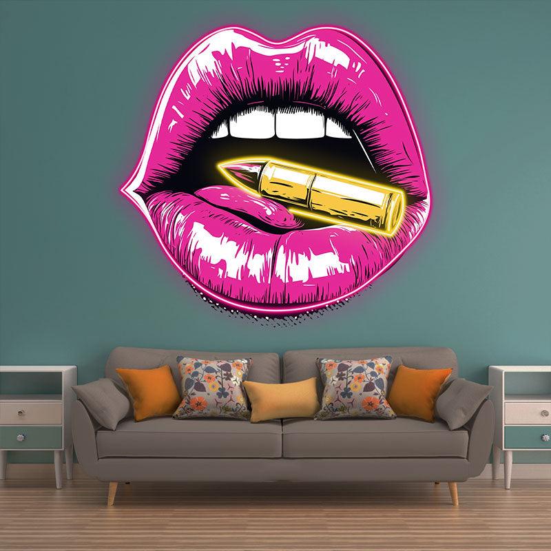 Red Lips - Contains Bullet Design LED neon sign product image