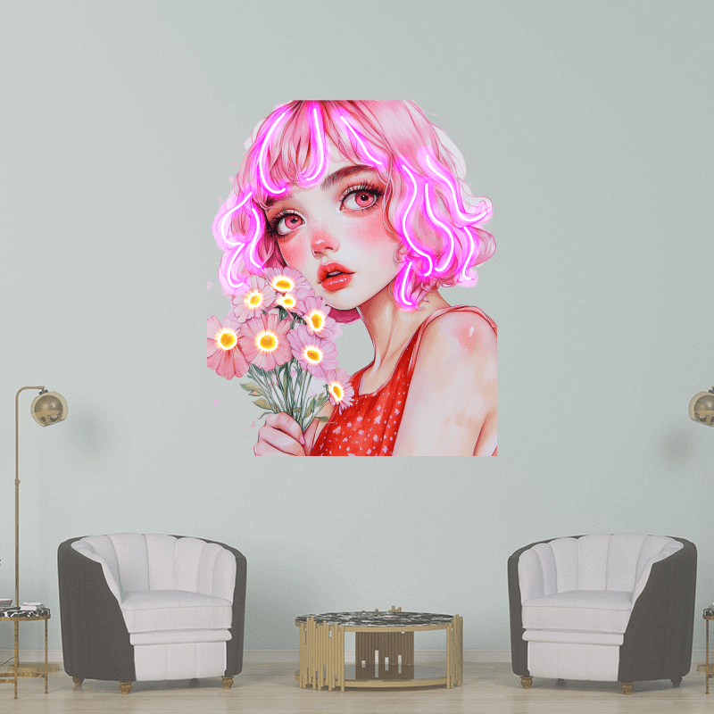 European and American Cartoon Beauties LED neon sign product image