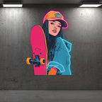 Skateboard Girl Lights - Cute for LED neon sign product image