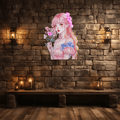 Pretty Girl Anime Lights Redhead Pink LED neon sign by NeonCS