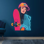 Skateboard Girl Lights - Cute for LED neon sign product image