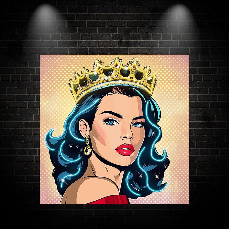 European and American Beauty Blue Hair LED neon sign by NeonCS