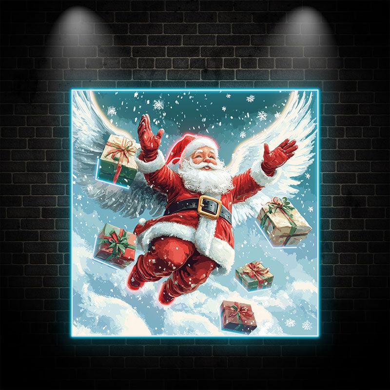 Flying Santa Claus Snow White Wings LED neon sign by NeonCS