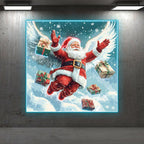 Flying Santa Claus Snow White Wings LED neon sign product image