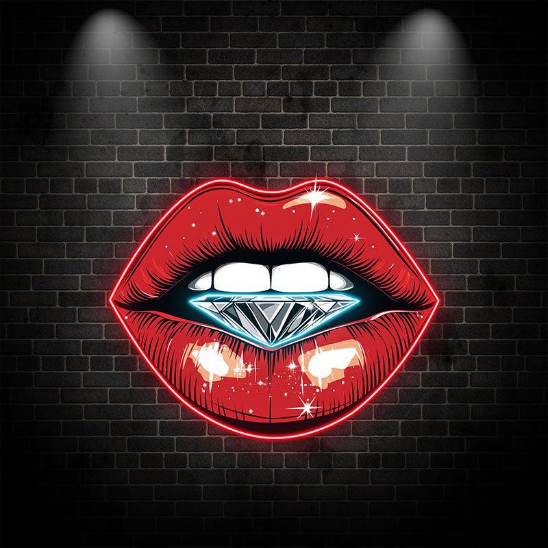 Stunning Red Lips - Lip Close-up with LED neon sign by NeonCS