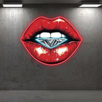 Stunning Red Lips - Lip Close-up with LED neon sign product image