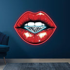 Stunning Red Lips - Lip Close-up with LED neon sign product image