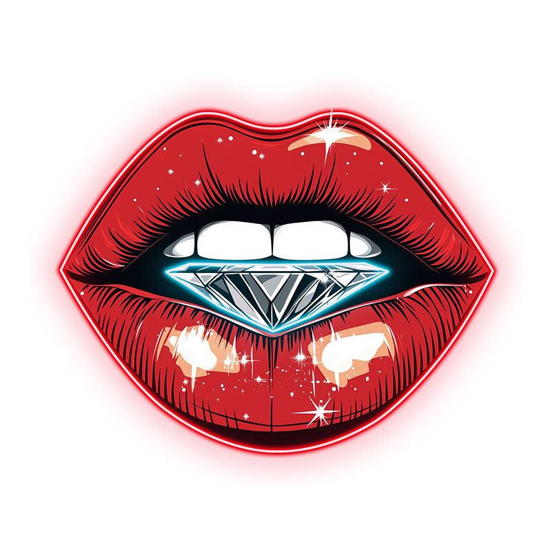 Stunning Red Lips - Lip Close-up with LED neon sign product image