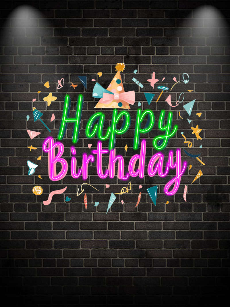 Colorful and Festive "happy Birthday LED neon sign product image