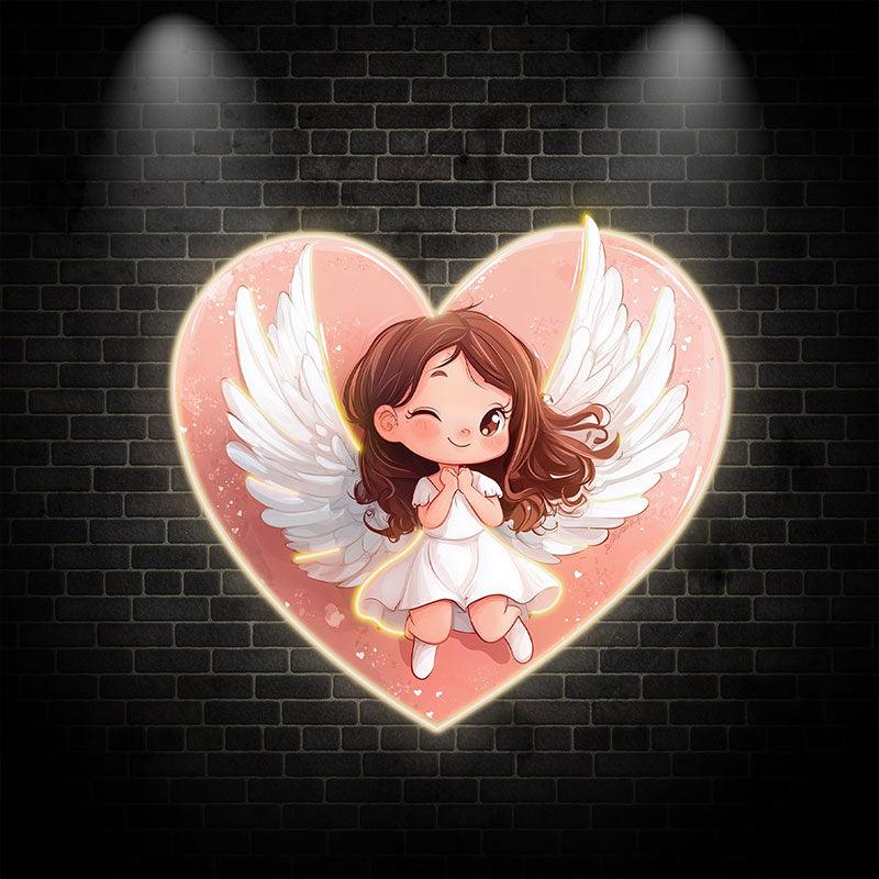 Cute Cartoon Little Girl Open Wings LED neon sign by NeonCS
