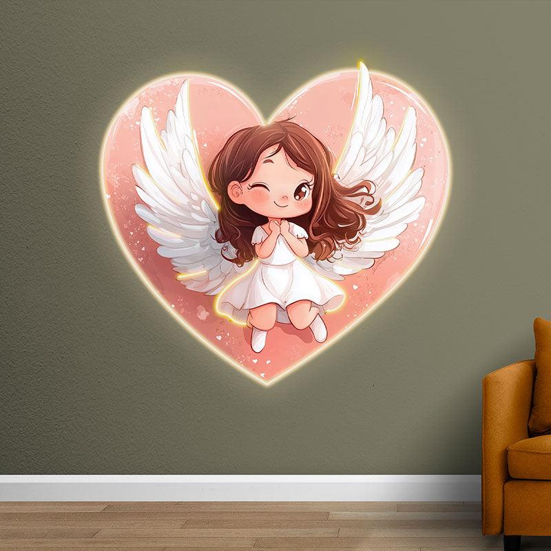 Cute Cartoon Little Girl Open Wings LED neon sign product image