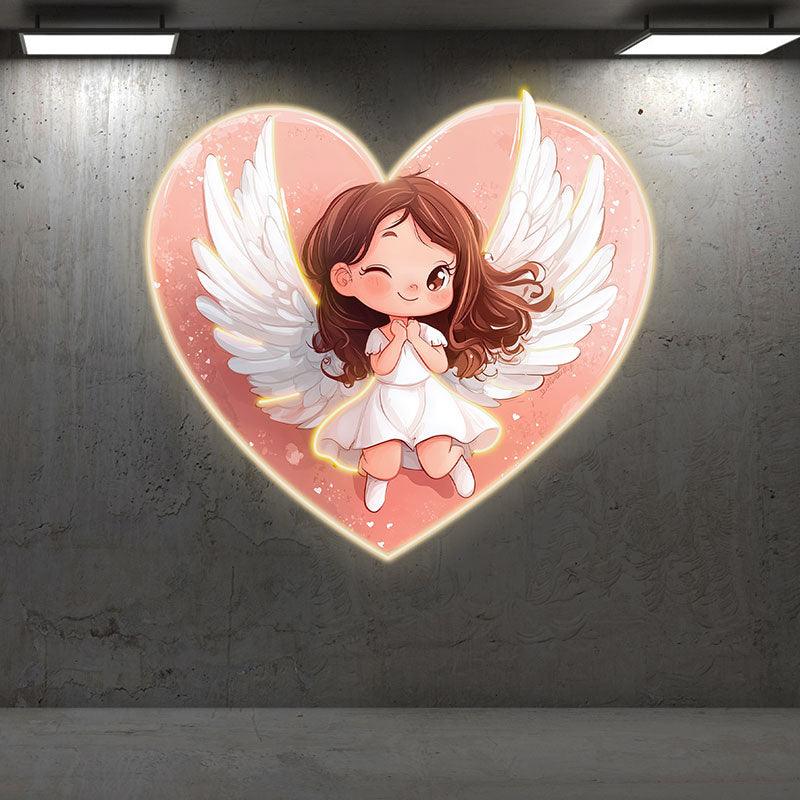 Cute Cartoon Little Girl Open Wings LED neon sign product image