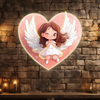 Cute Cartoon Little Girl Open Wings LED neon sign product image