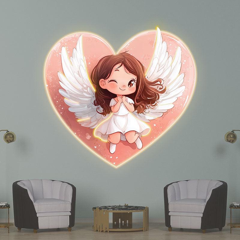Cute Cartoon Little Girl Open Wings LED neon sign product image