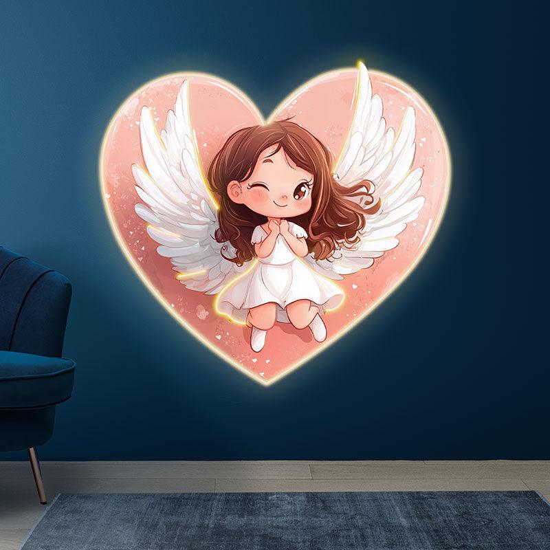 Cute Cartoon Little Girl Open Wings LED neon sign product image