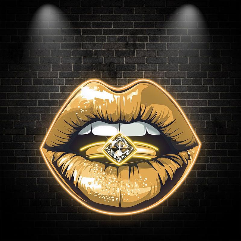 Glamorous Lip Close-up - Sparkling LED neon sign by NeonCS