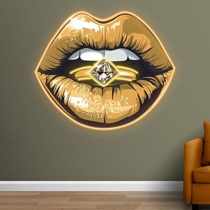 Glamorous Lip Close-up - Sparkling LED neon sign product image
