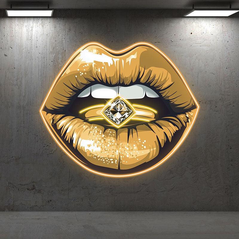 Glamorous Lip Close-up - Sparkling LED neon sign product image