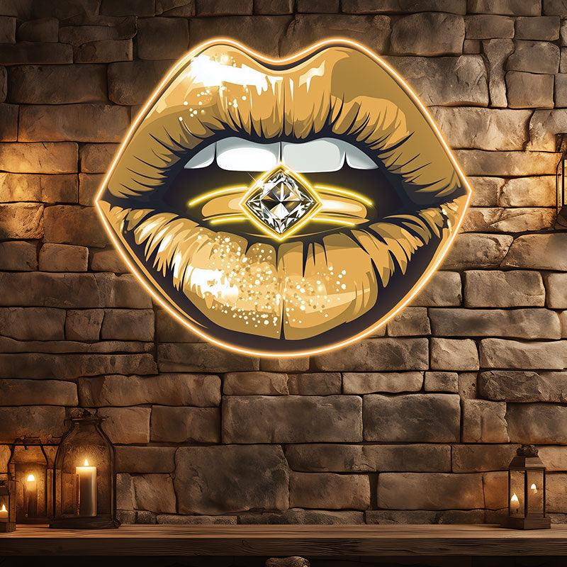 Glamorous Lip Close-up - Sparkling LED neon sign product image