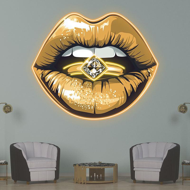 Glamorous Lip Close-up - Sparkling LED neon sign product image