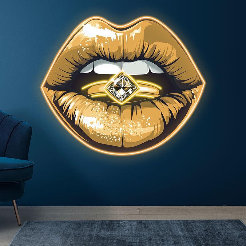 Glamorous Lip Close-up - Sparkling LED neon sign product image