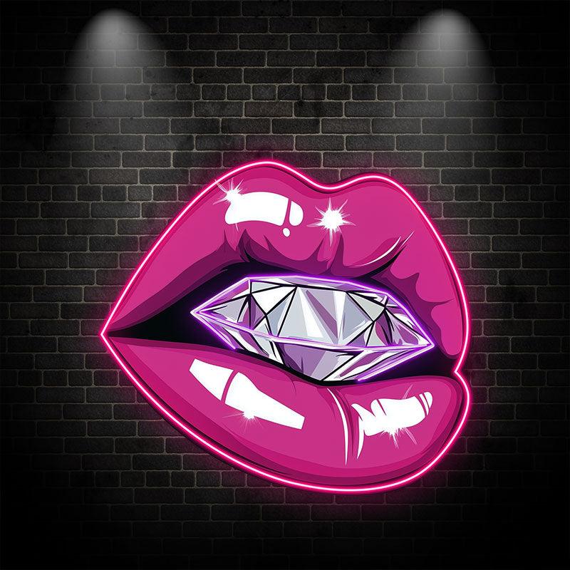 Bold Lip Close-up - Bright Red Lips LED neon sign by NeonCS