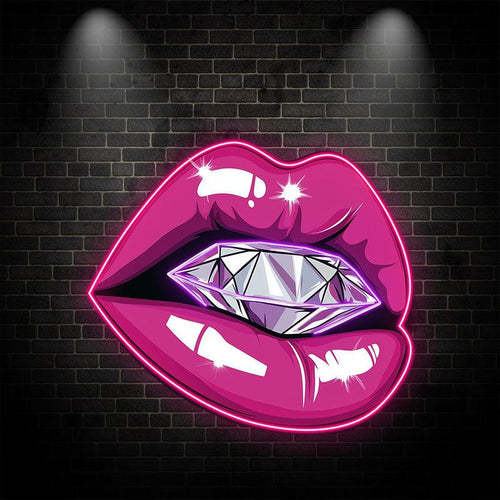 Bold Lip Close-up - Bright Red Lips LED neon sign by NeonCS