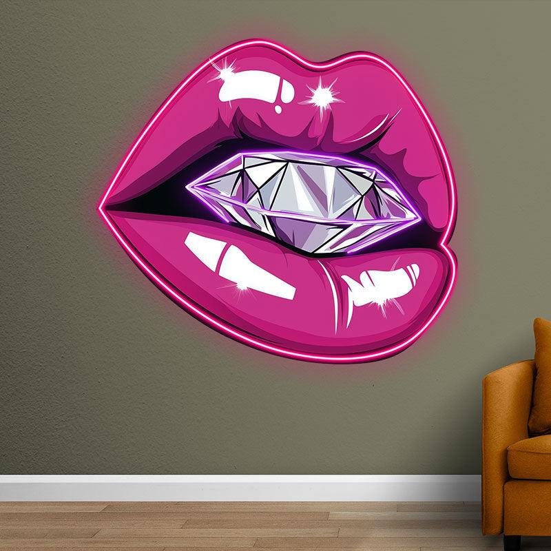 Bold Lip Close-up - Bright Red Lips LED neon sign product image