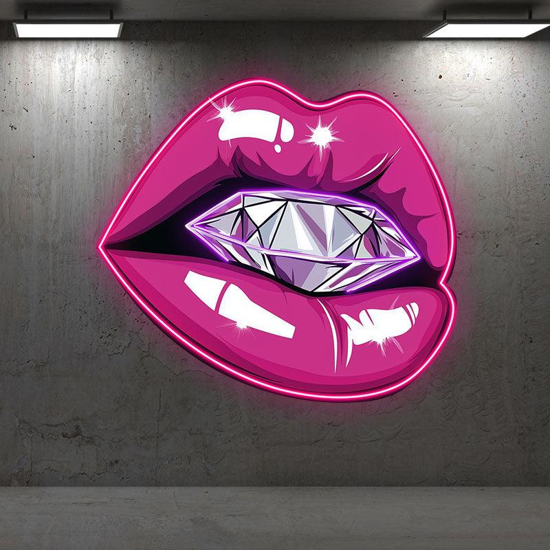 Bold Lip Close-up - Bright Red Lips LED neon sign product image
