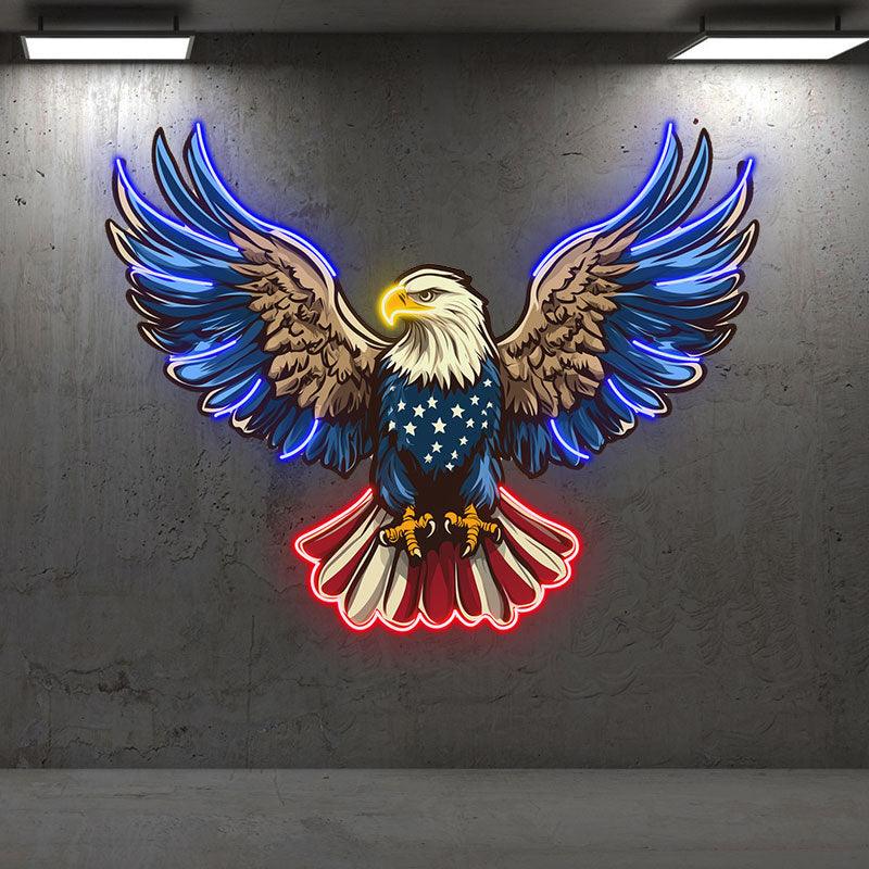 American Flag Eagle Spread Wings Decor LED neon sign product image