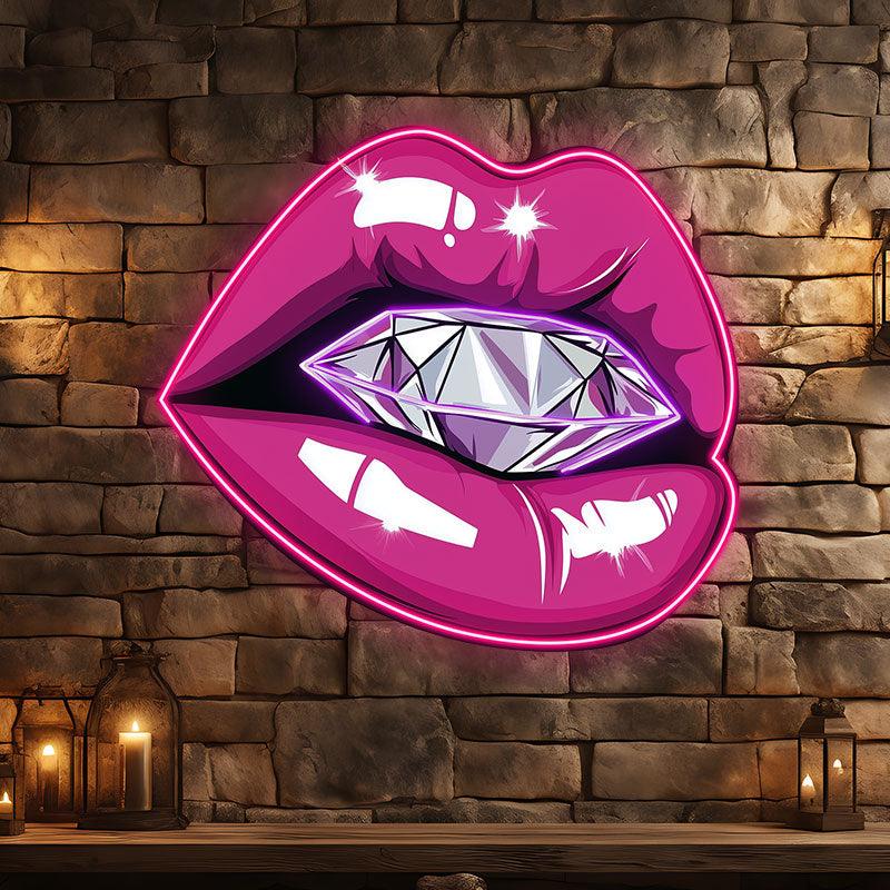 Bold Lip Close-up - Bright Red Lips LED neon sign product image
