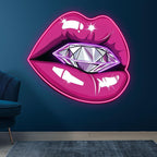 Bold Lip Close-up - Bright Red Lips LED neon sign product image