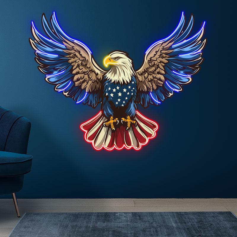 American Flag Eagle Spread Wings Decor LED neon sign product image