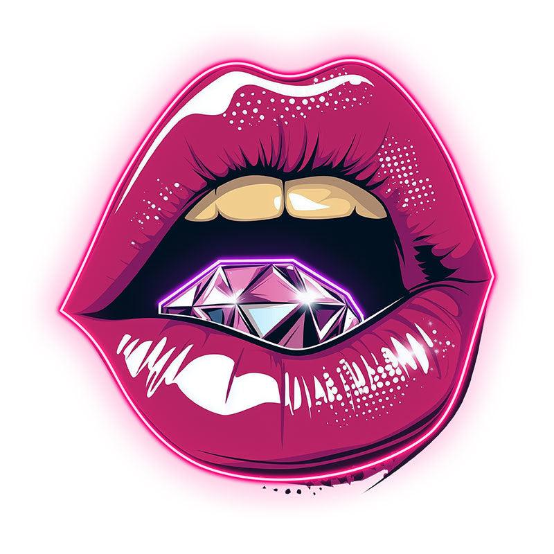 Vibrant Open Lips - Bold Red Lips with LED neon sign product image