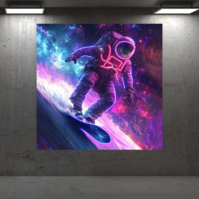 Astronaut Skateboard Surfing Neon LED neon sign product image