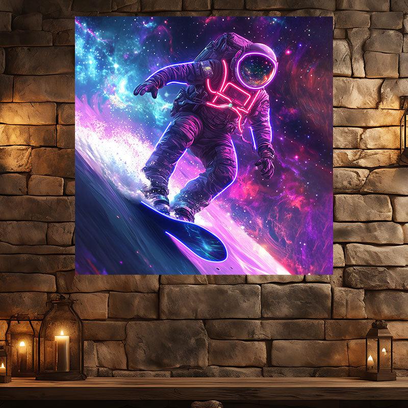 Astronaut Skateboard Surfing Neon LED neon sign product image