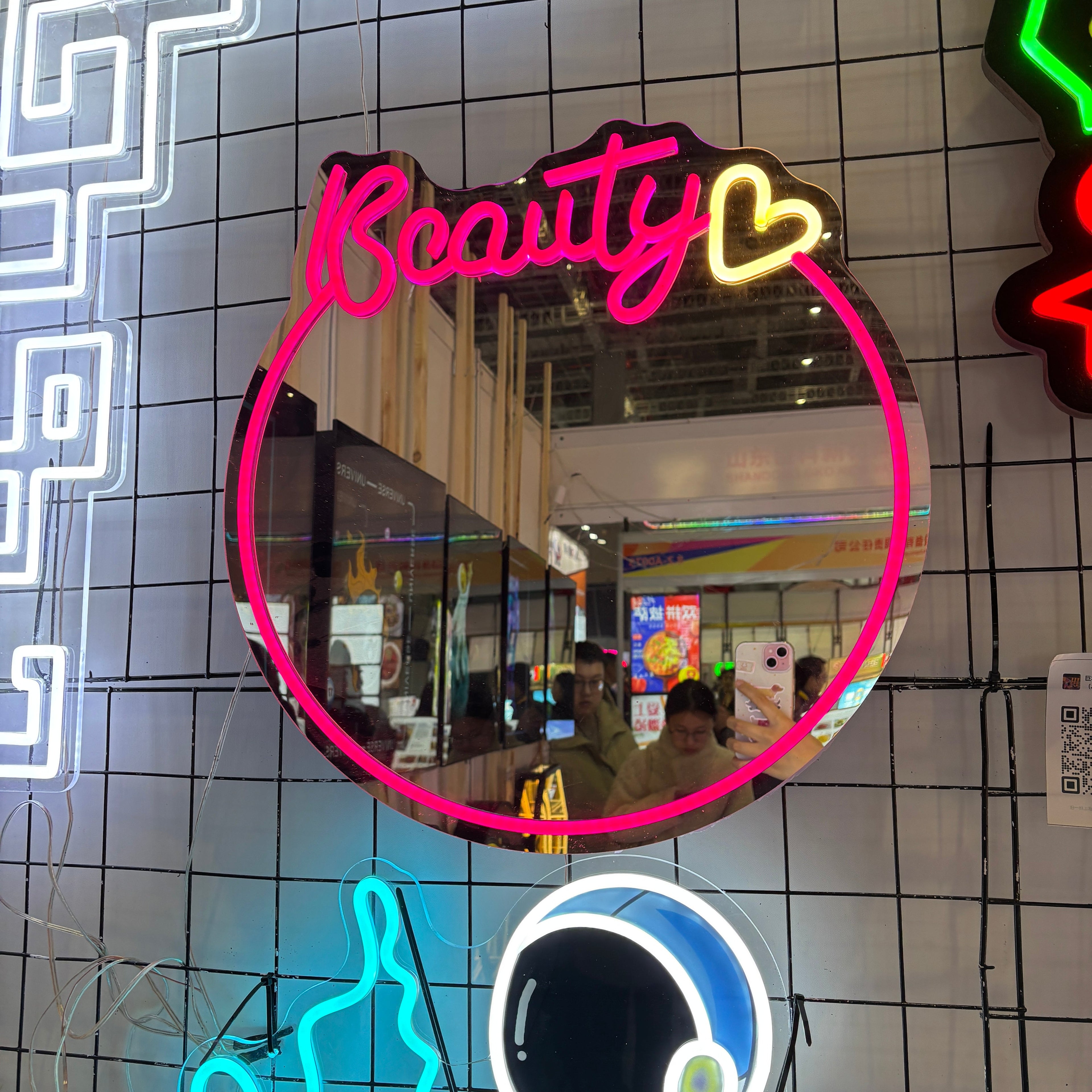 Beauty" Heart - Shaped Neon Mirror LED neon sign by NeonCS