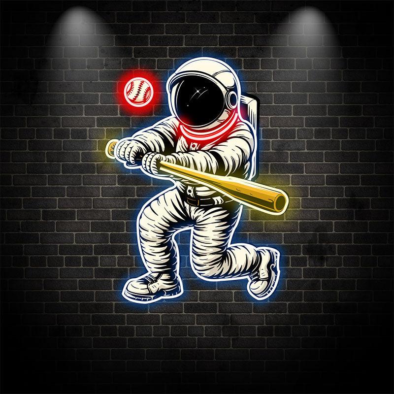 Astronaut Baseball Light - Unique LED LED neon sign by NeonCS