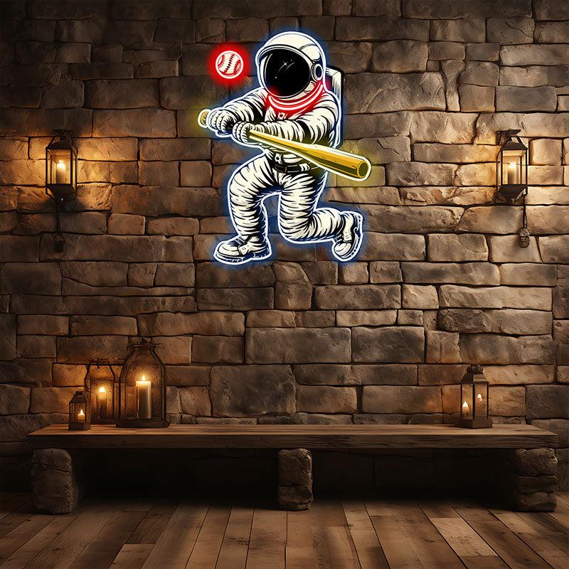 Astronaut Baseball Light - Unique LED LED neon sign product image