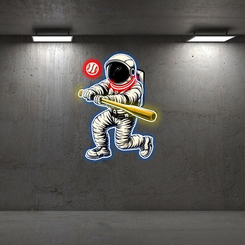 Astronaut Baseball Light - Unique LED LED neon sign product image