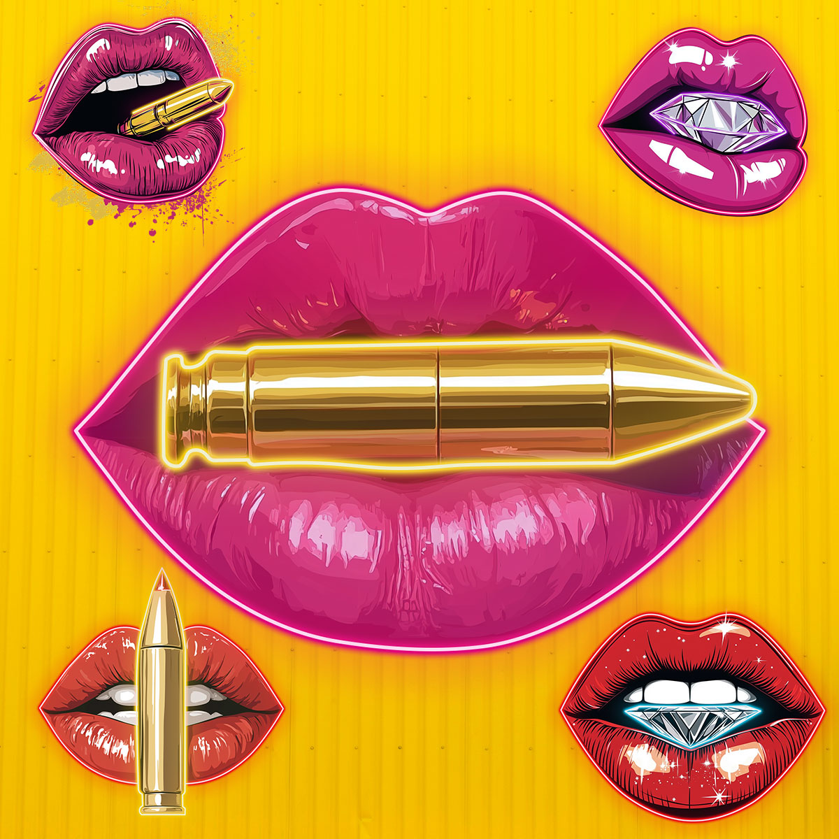 Hot Pink Lips Perfect for Wall Decor LED neon sign product image